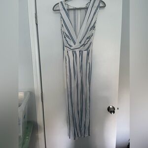 Linen blue and white Jumpsuit